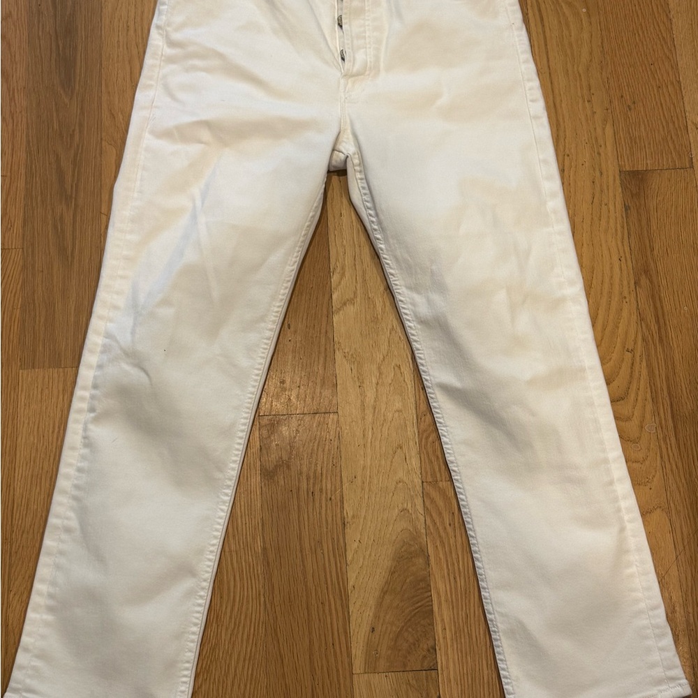 MOTHER White Ankle Crop Jeans